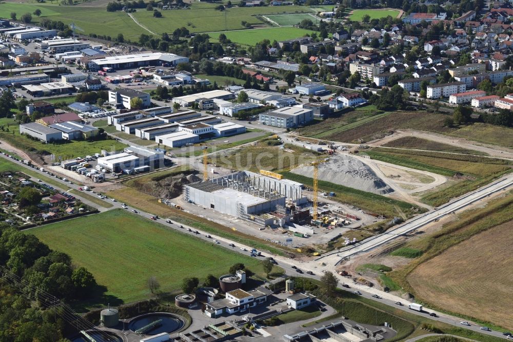 Rheinfelden (Baden) von oben - Baustelle für den Neubau des