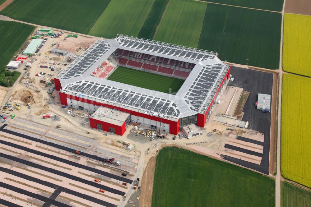 Mainz von oben - Baustelle Fußball-Stadion Coface-Arena