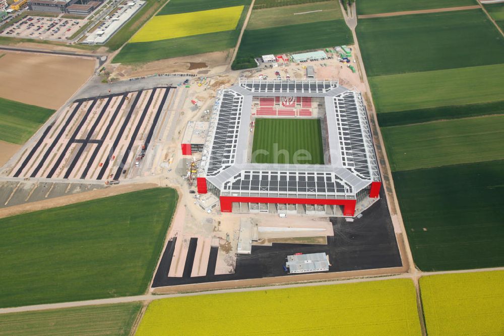 Luftbild Mainz - Baustelle Fußball-Stadion Coface-Arena