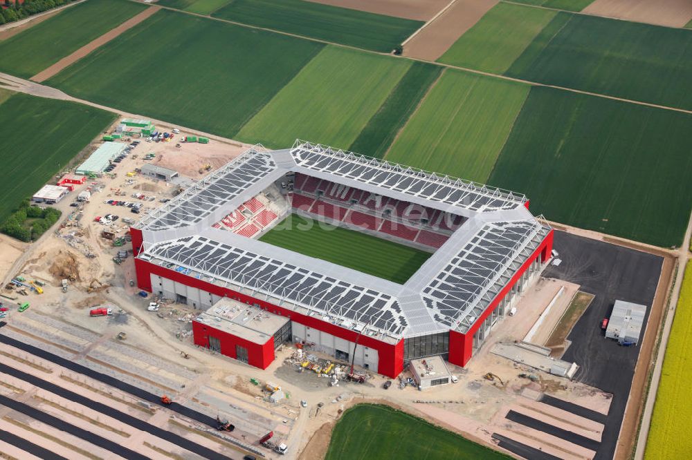 Mainz von oben - Baustelle Fußball-Stadion Coface-Arena