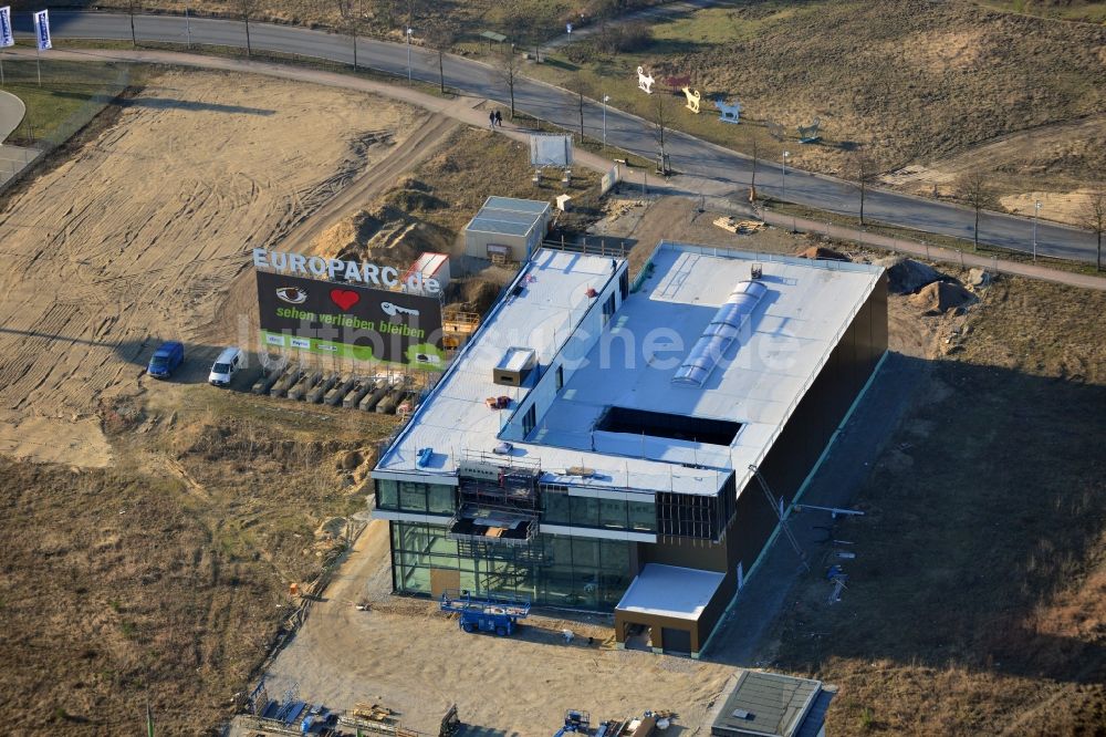 Luftaufnahme Kleinmachnow - Baustelle des Gebäude von BB by Berlin GmbH in Kleinmachnow im Bundesland Brandenburg