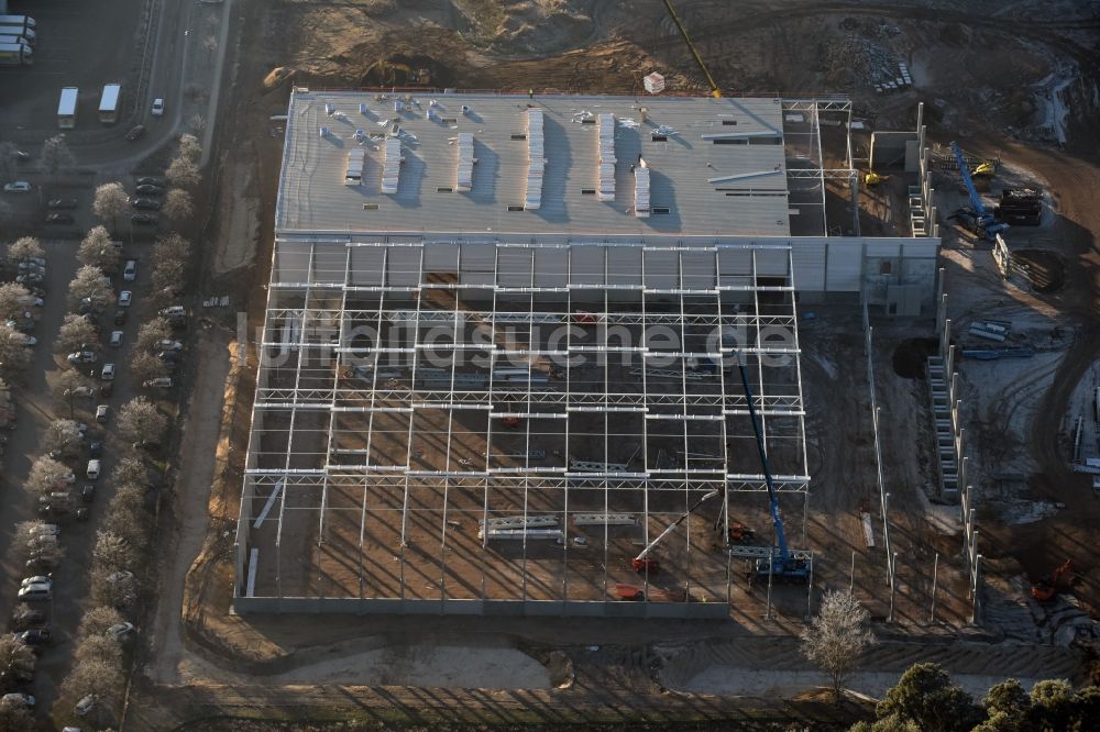 Luftbild Freienbrink - Baustelle Gebäudekomplex und Logistikzentrum auf dem Gelände der GLX Global Logistic Services GmbH - CDC an der Kiefernstraße in Freienbrink im Bundesland Brandenburg, Deutschland