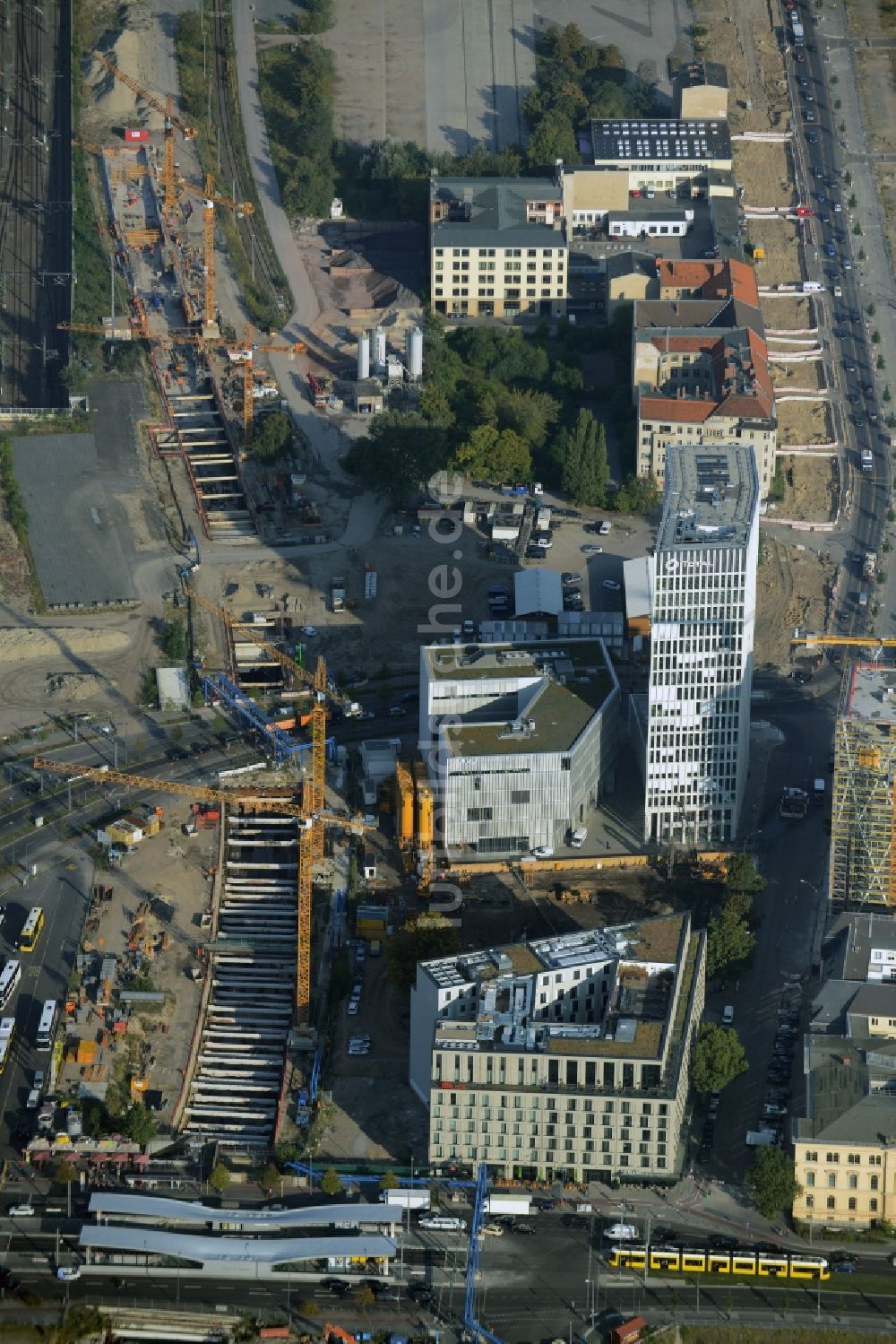 Berlin aus der Vogelperspektive: Baustelle und Gelände der Europacity an der Heidestraße in Berlin