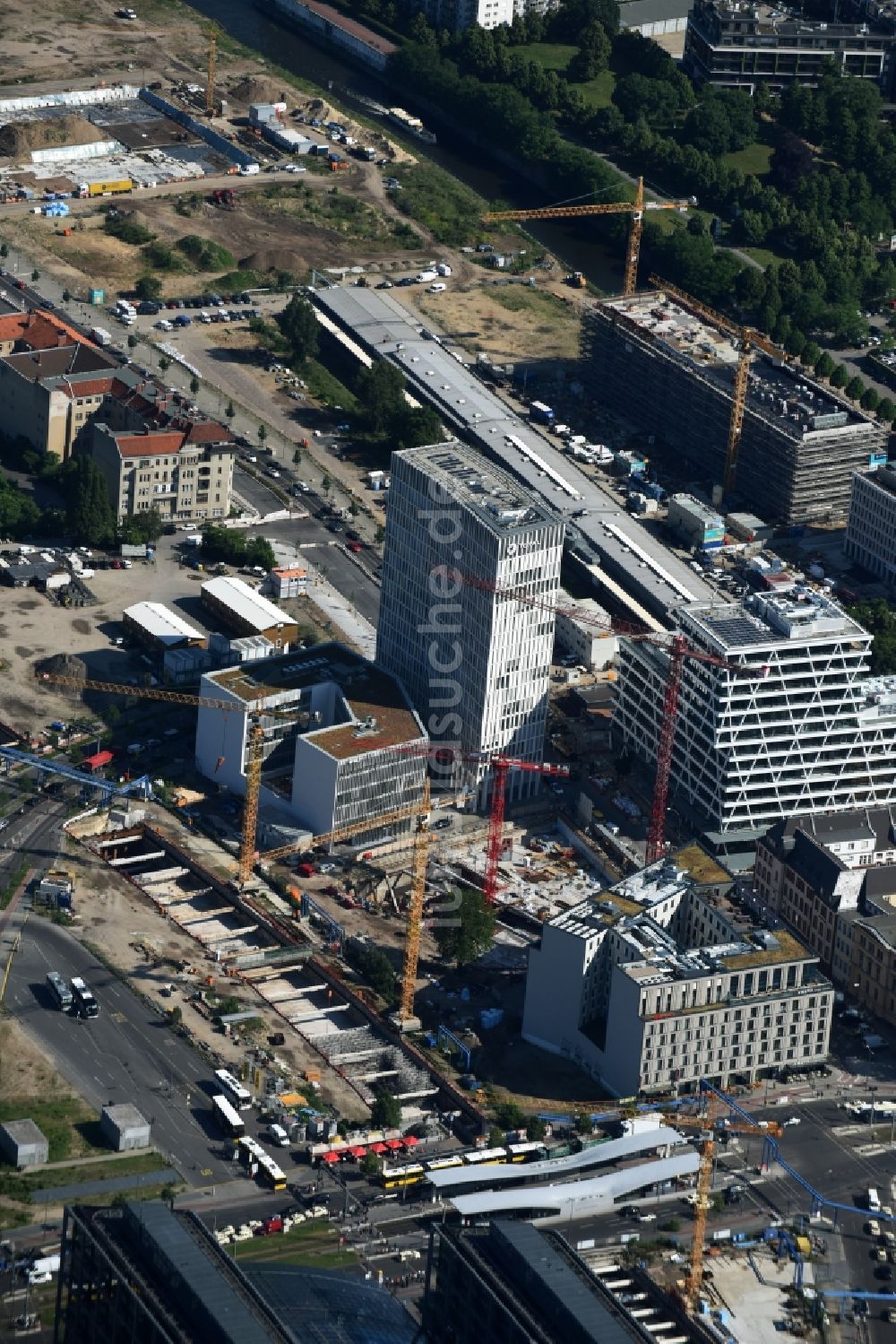 Berlin von oben - Baustelle und Gelände der Europacity an der Heidestraße in Berlin