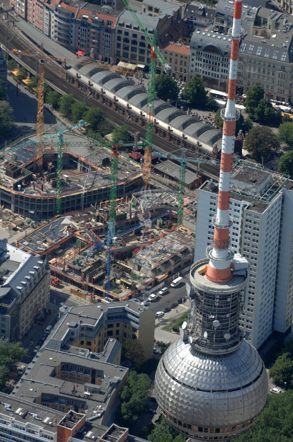 Luftbild Berlin - Baustelle des Geschäftshaus- und Wohnkomplex ?Hackesches Quartier? in Berlin - Mitte