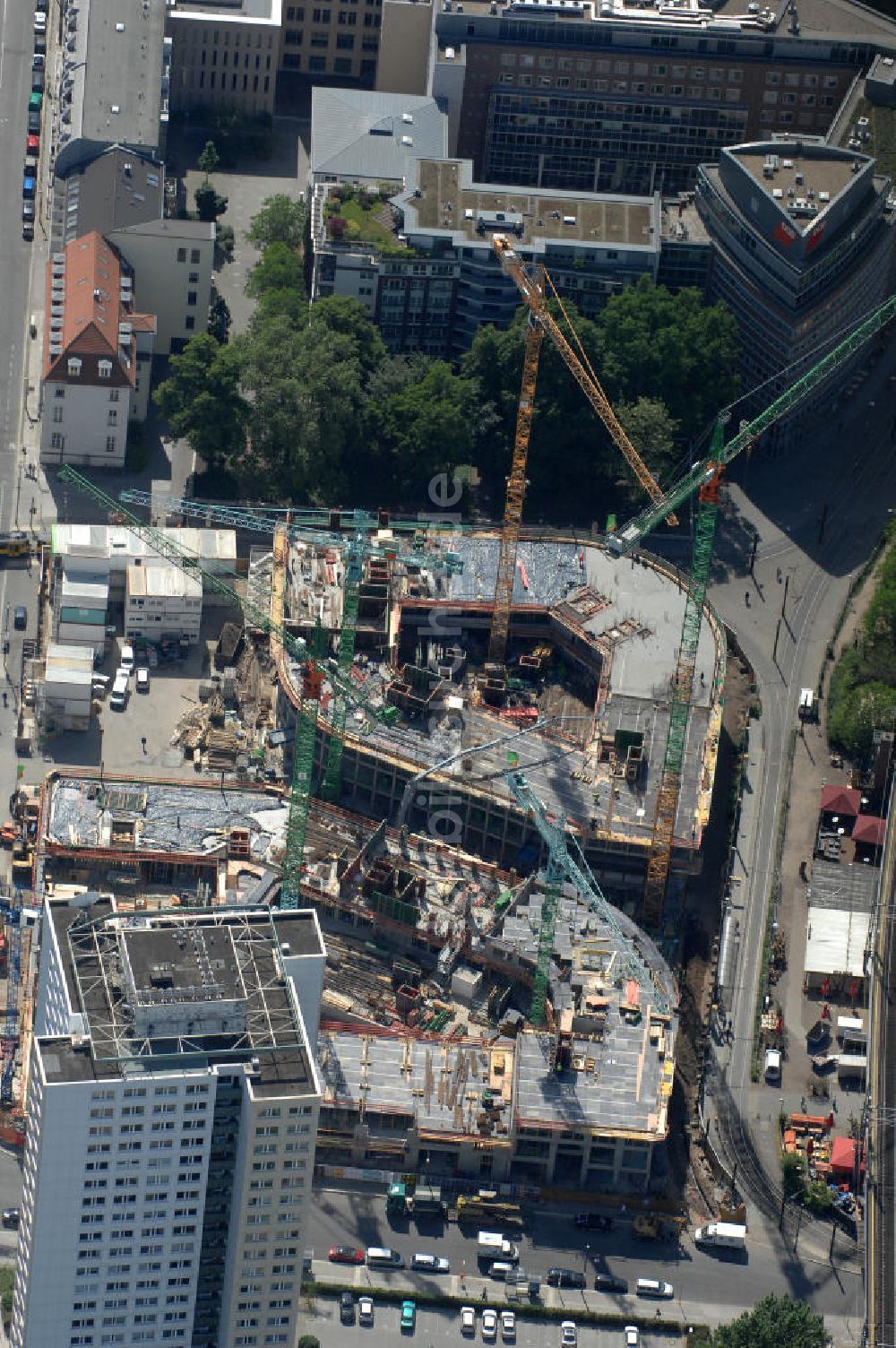 Luftbild Berlin - Baustelle des Geschäftshaus- und Wohnkomplex ?Hackesches Quartier? in Berlin - Mitte