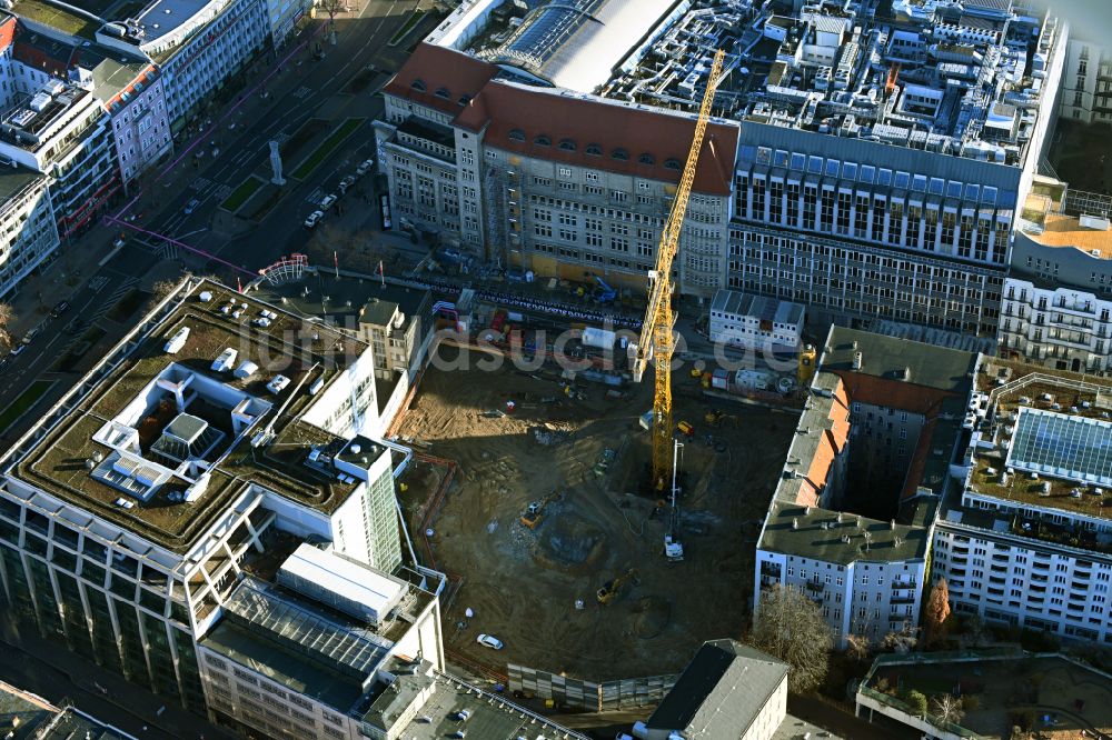 Berlin von oben - Baustelle des Geschäftshauses Passauer Straße im Ortsteil Schöneberg in Berlin, Deutschland