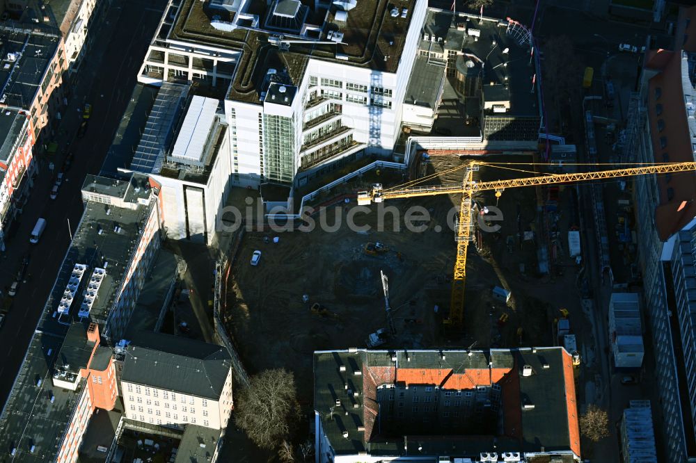 Luftbild Berlin - Baustelle des Geschäftshauses Passauer Straße im Ortsteil Schöneberg in Berlin, Deutschland