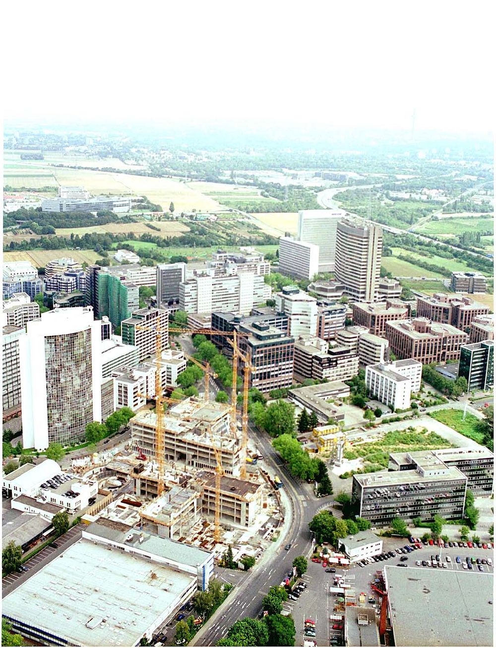 Luftaufnahme Eschborn - Baustelle am Gewerbegebiet der HVB Immobilien AG am Eschborner Dreieck in Frankfurt Sossenheim.