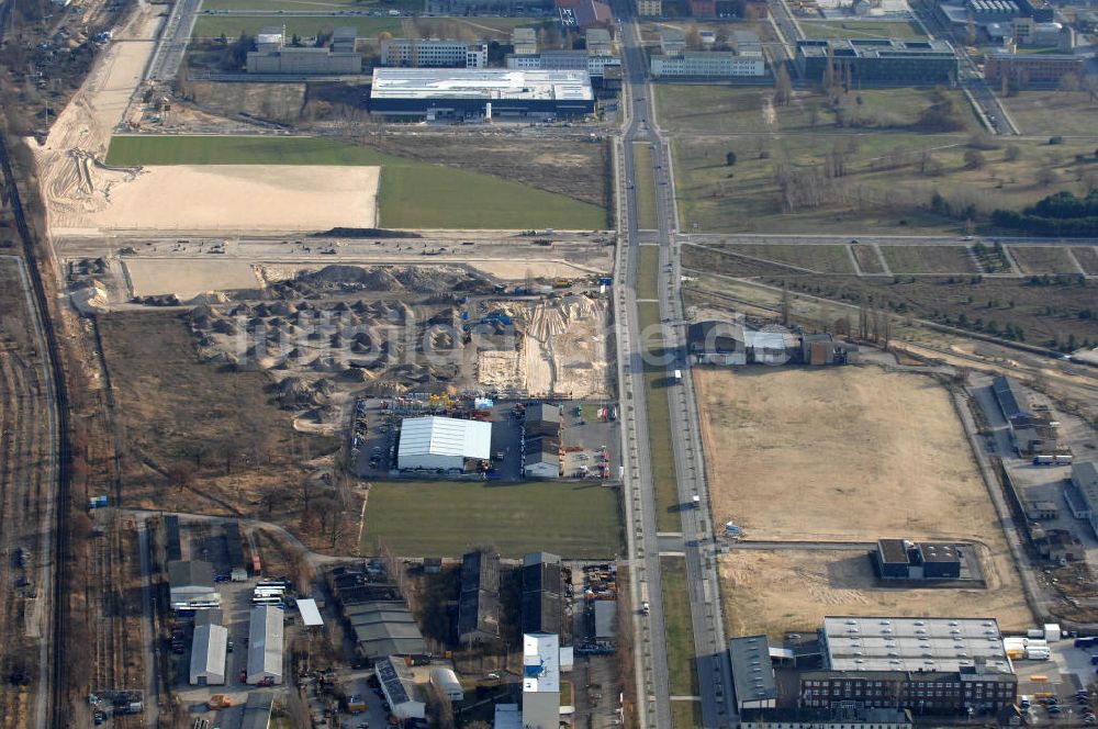 Luftbild Berlin - Baustelle im Gewerbepark in Berlin-Adlershof