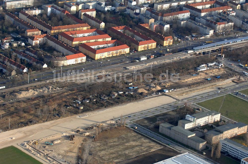 Berlin aus der Vogelperspektive: Baustelle im Gewerbepark in Berlin-Adlershof