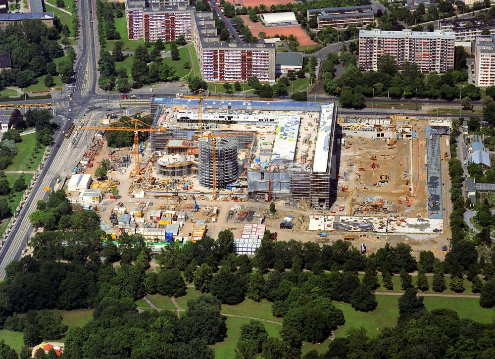 Luftaufnahme Dresden - Baustelle Gläserne Manufaktur VW in Dresden / Sachsen