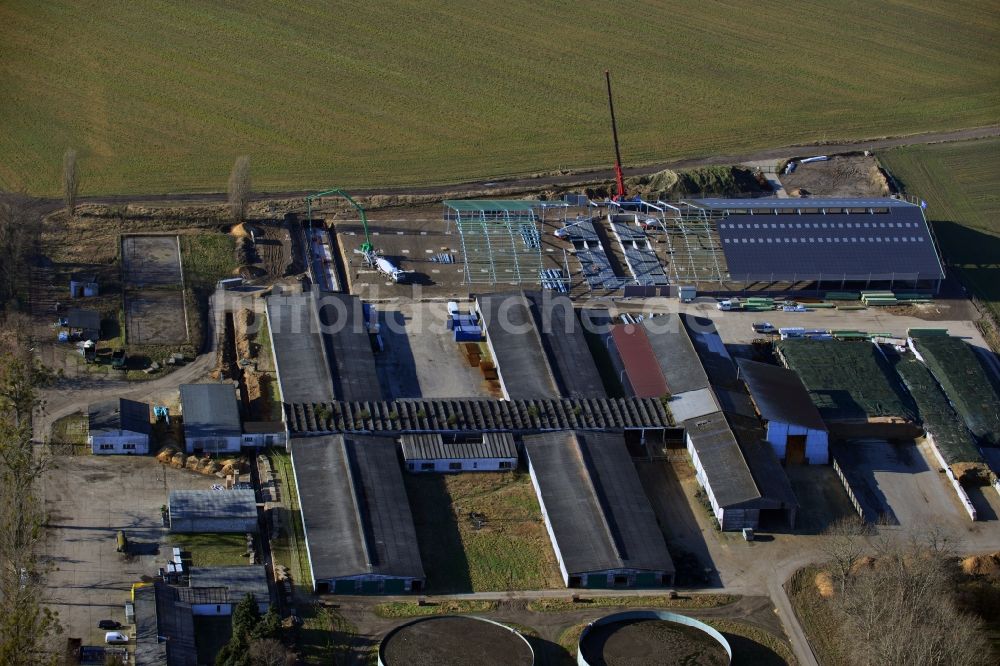 Werneuchen von oben - Baustelle auf Grundstück Wegendorfer-Straße 40 in Werneuchen Bundesland Brandenburg