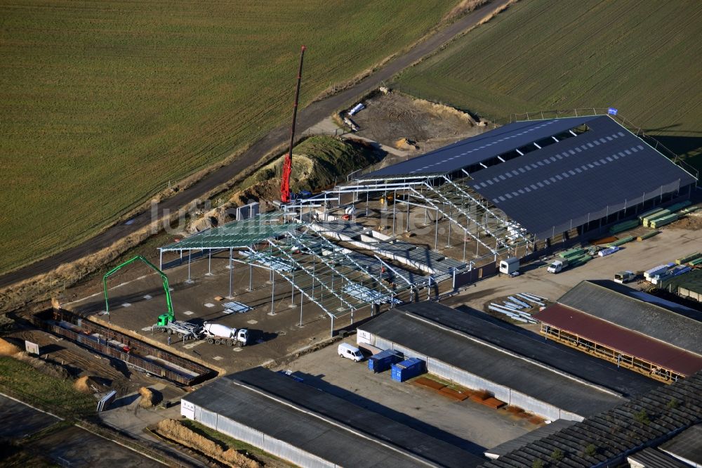 Luftaufnahme Werneuchen - Baustelle auf Grundstück Wegendorfer-Straße 40 in Werneuchen Bundesland Brandenburg