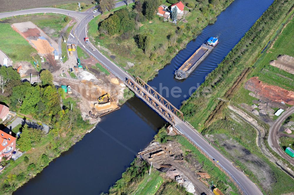 Luftaufnahme Güsen - Baustelle an der Güsener Brücke