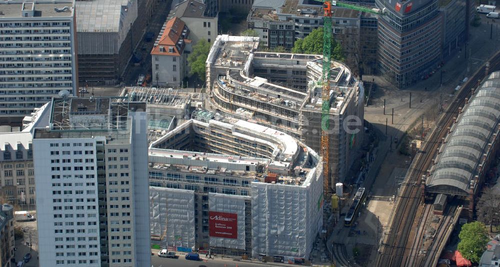 Luftbild Berlin - Baustelle Hackesches Quartier in Berlin Mitte