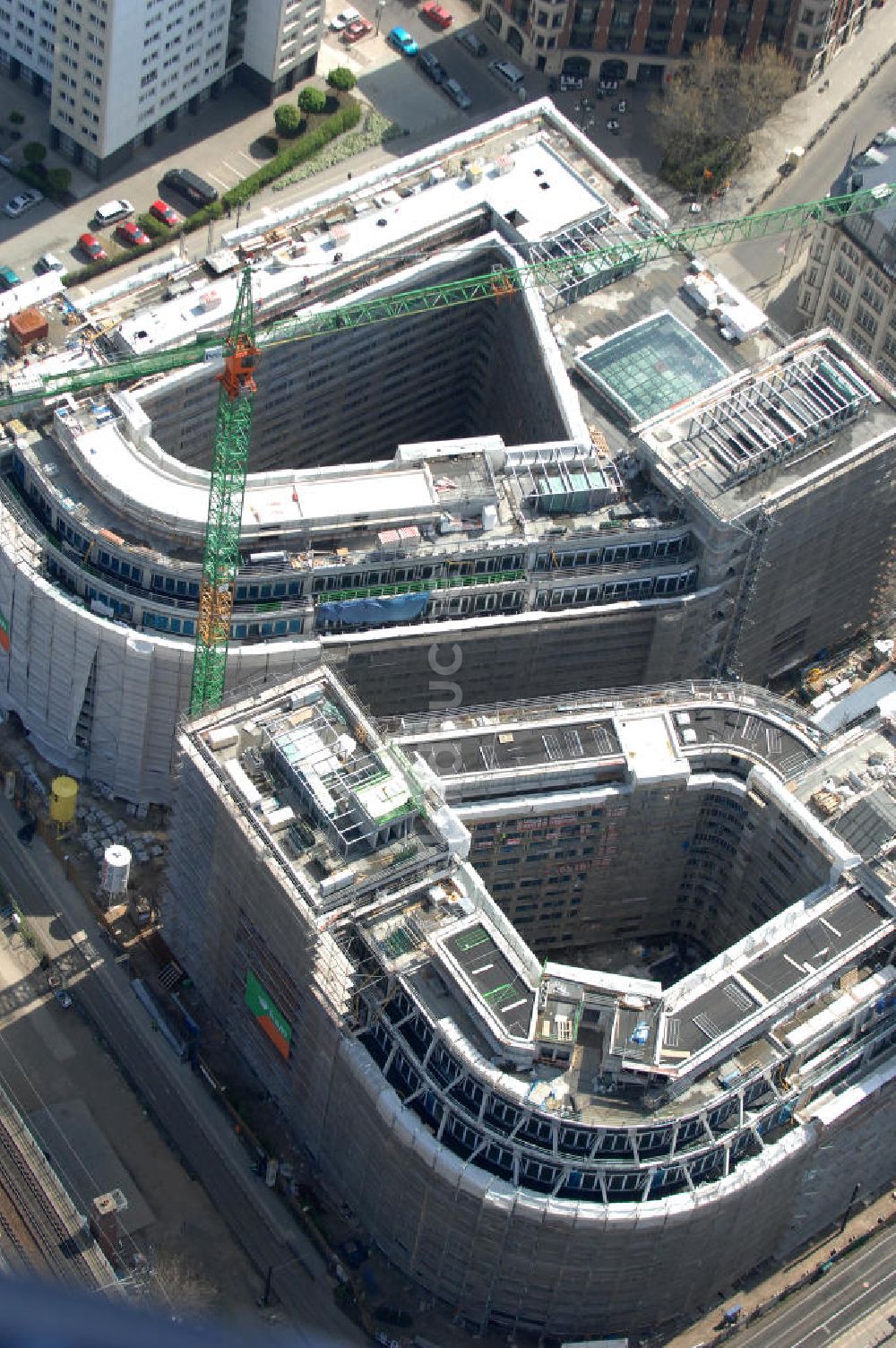 Luftaufnahme Berlin - Baustelle Hackesches Quartier in Berlin Mitte