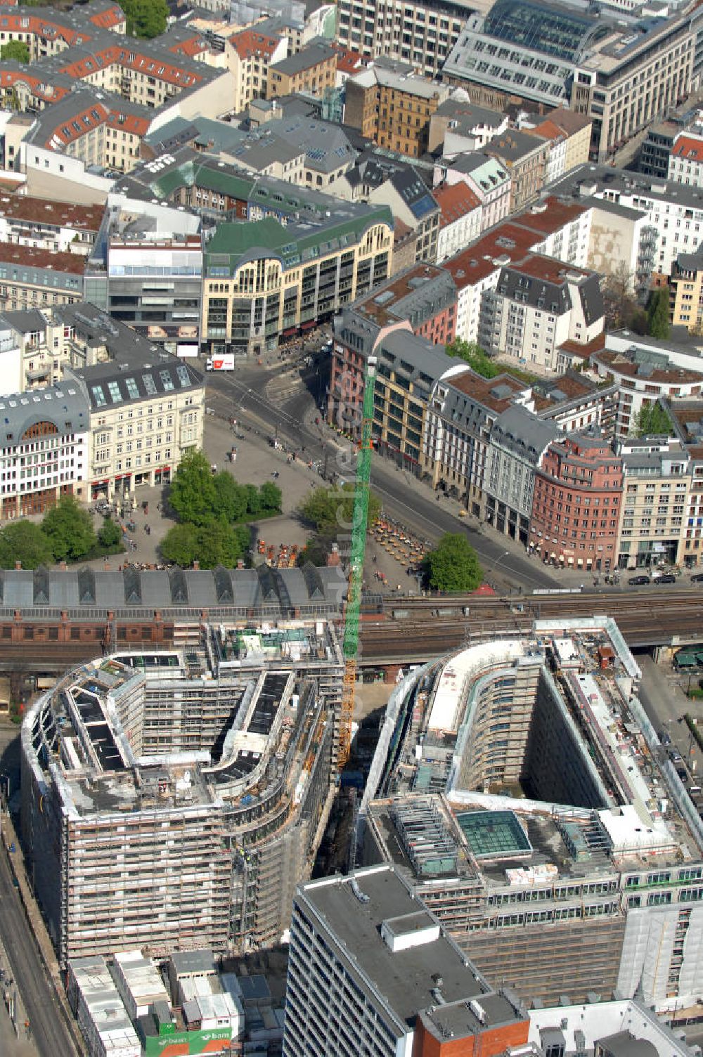 Luftbild Berlin - Baustelle Hackesches Quartier in Berlin Mitte