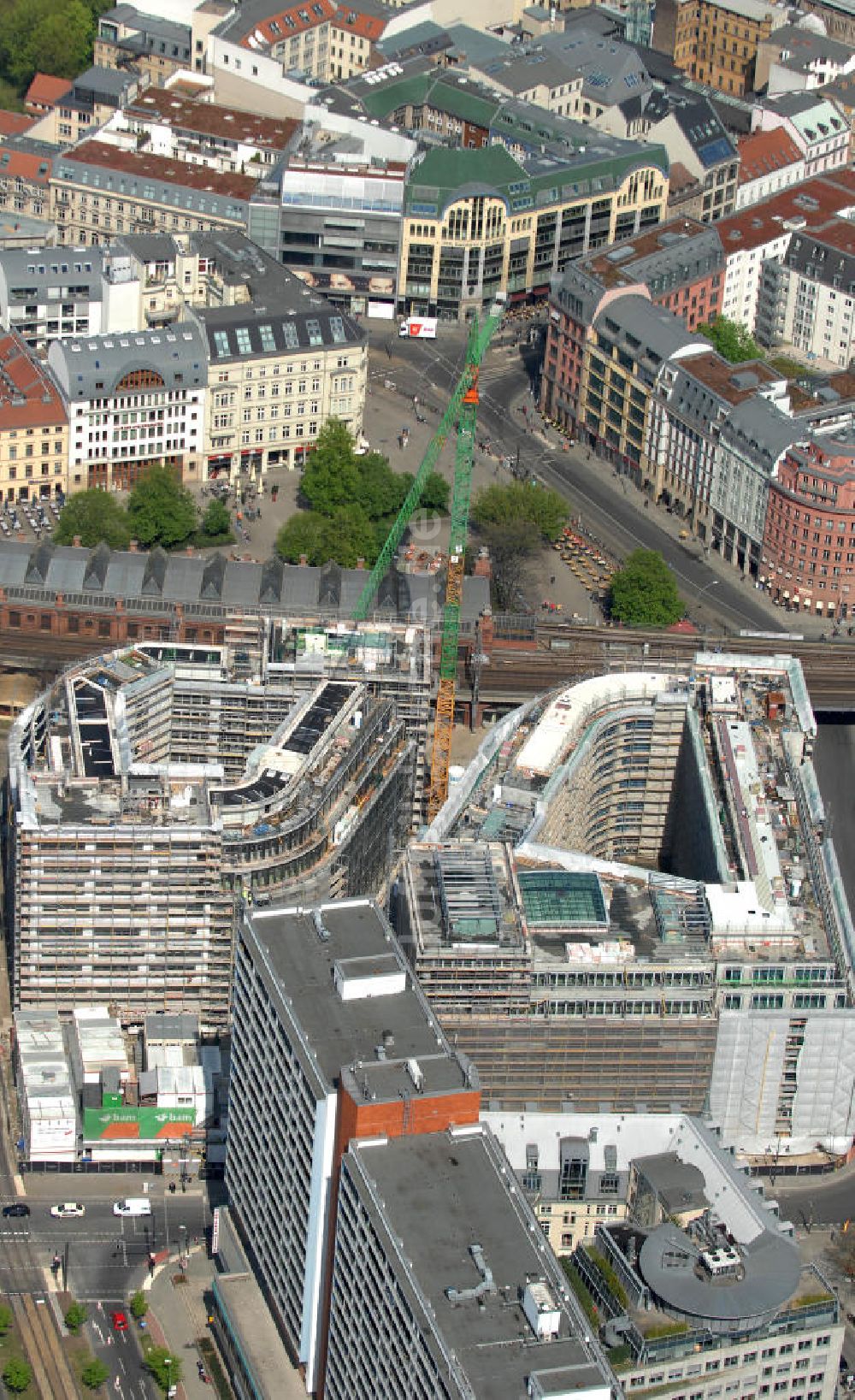 Luftaufnahme Berlin - Baustelle Hackesches Quartier in Berlin Mitte