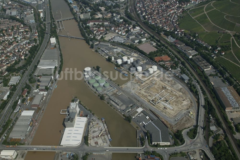 Luftaufnahme Stuttgart - Baustelle am Hafen in Stuttgart im Bundesland Baden-Württemberg