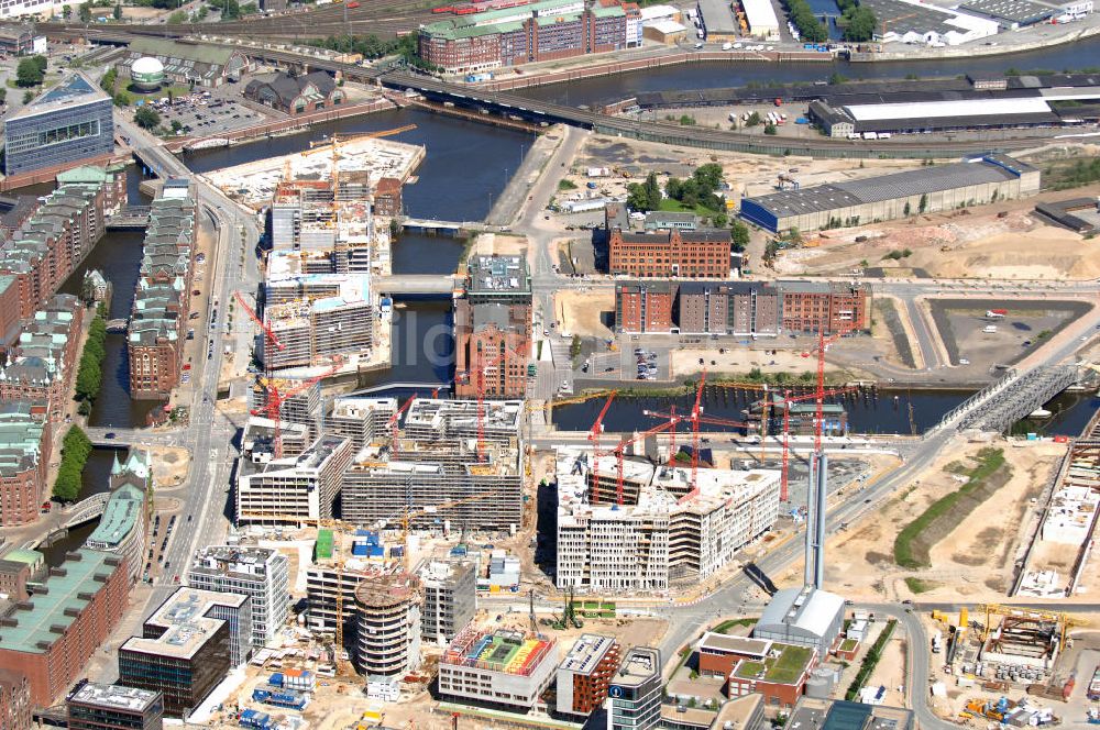 Hamburg von oben - Baustelle HafenCity / Überseequartier Hamburg