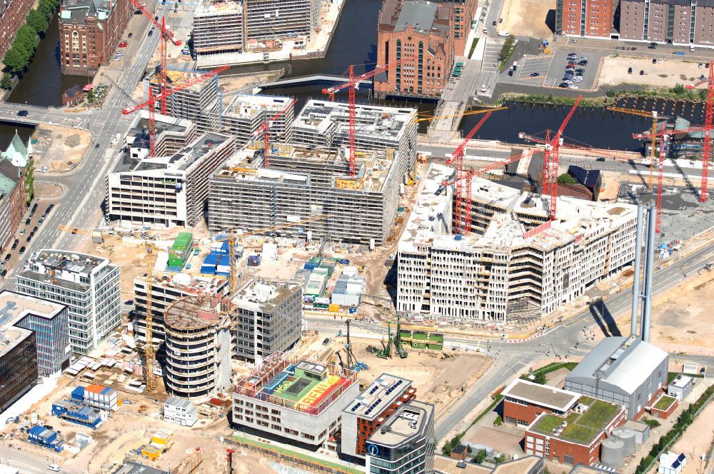 Luftaufnahme Hamburg - Baustelle HafenCity / Überseequartier Hamburg