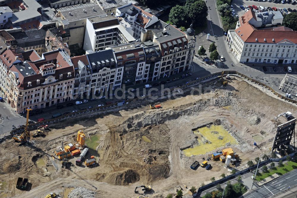 Leipzig von oben - Baustelle Höfe am Brühl