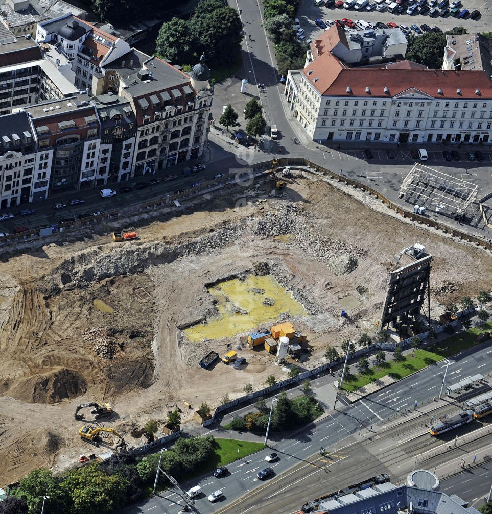 Luftbild Leipzig - Baustelle Höfe am Brühl