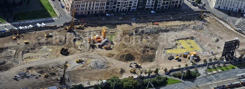 Luftaufnahme Leipzig - Baustelle Höfe am Brühl