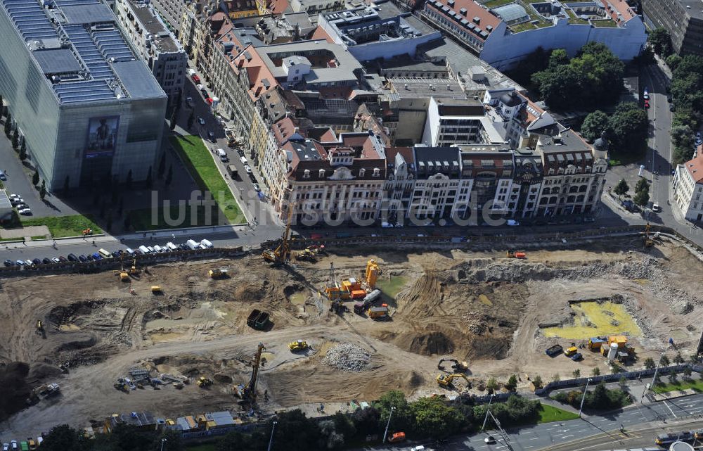 Leipzig aus der Vogelperspektive: Baustelle Höfe am Brühl