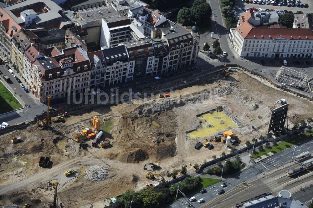 Luftbild Leipzig - Baustelle Höfe am Brühl