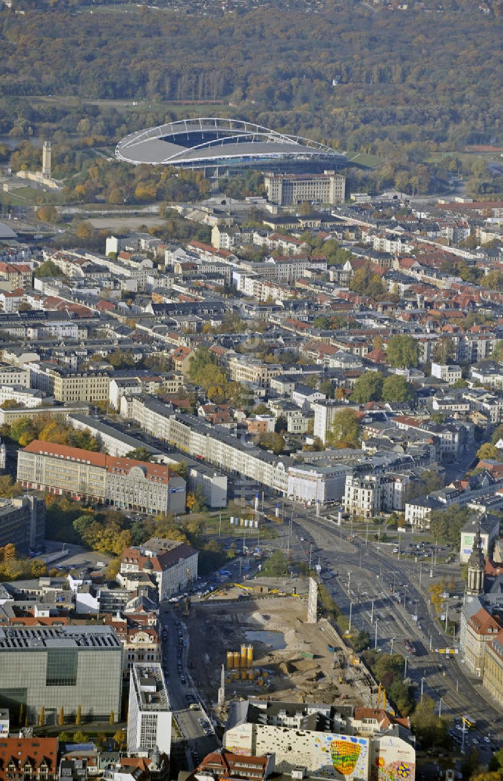 Luftaufnahme Leipzig - Baustelle Höfe am Brühl Leipzig