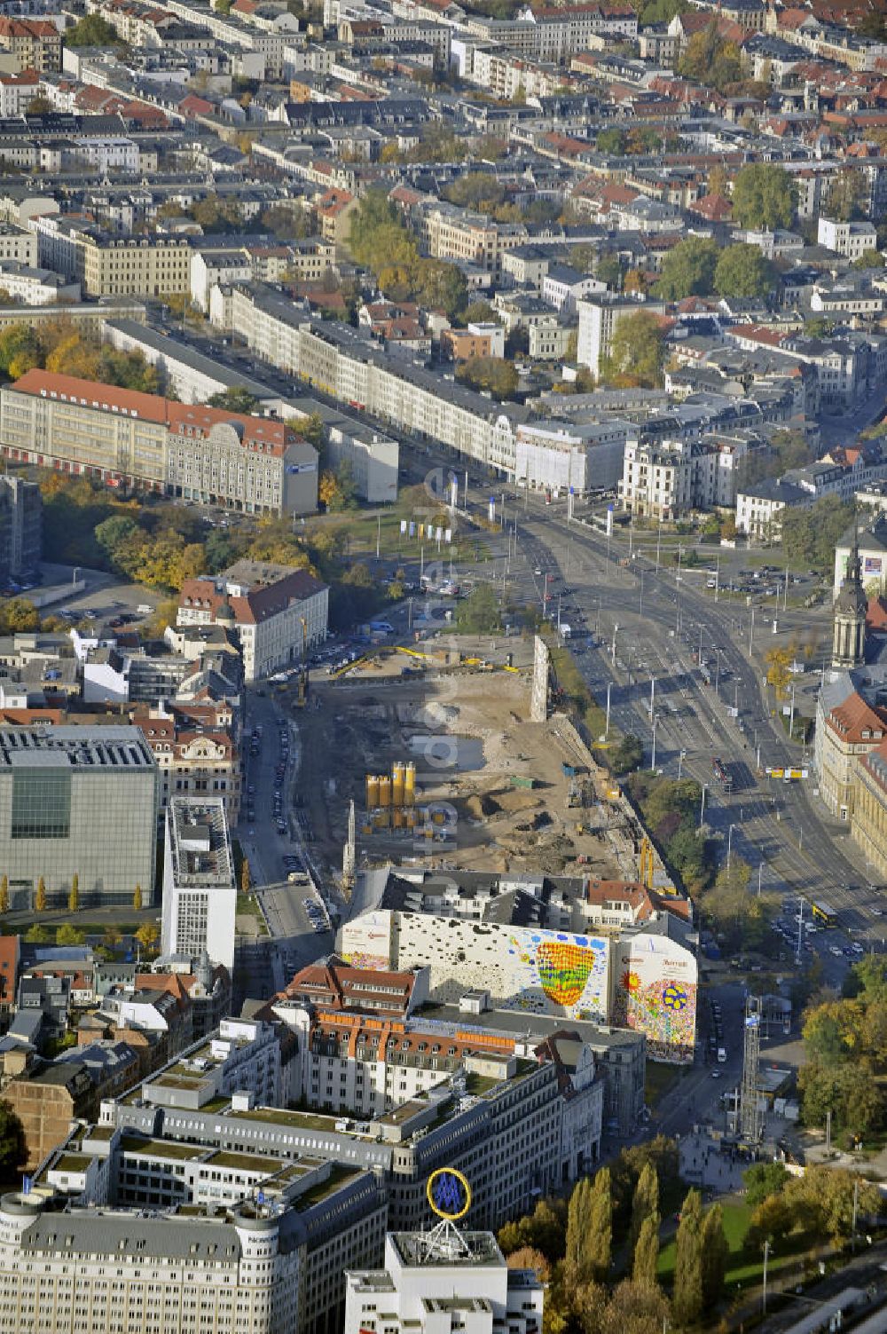 Leipzig von oben - Baustelle Höfe am Brühl Leipzig