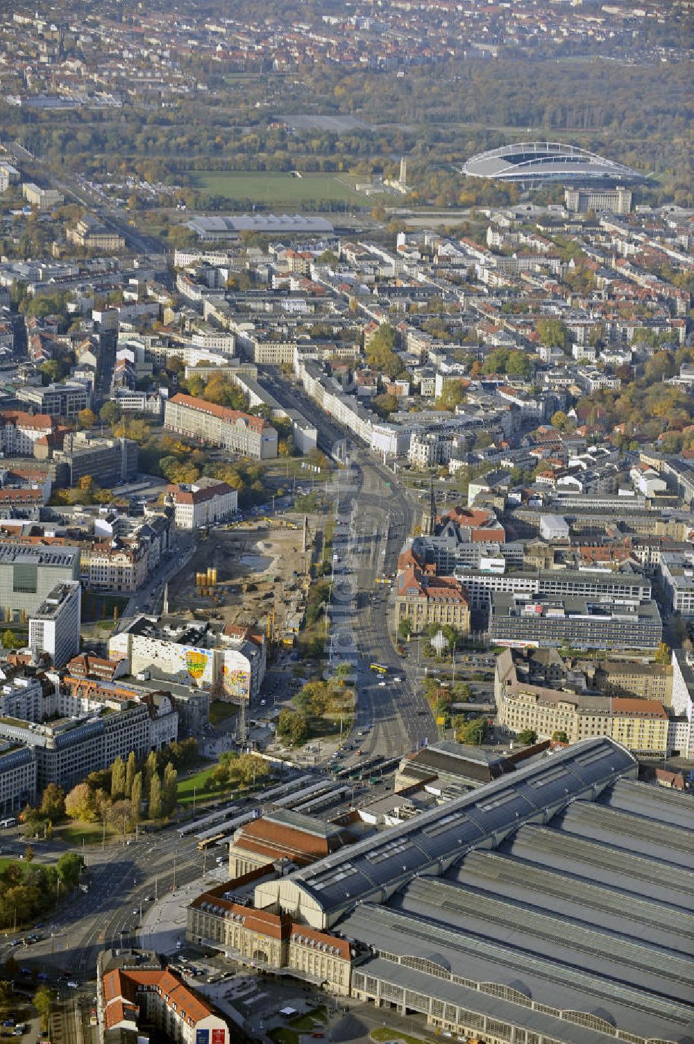 Luftaufnahme Leipzig - Baustelle Höfe am Brühl Leipzig