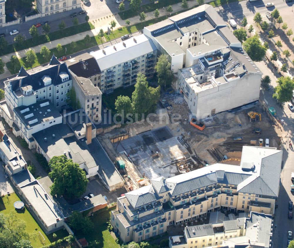 Potsdam von oben - Baustelle und Hotel Steigenberger Sanssouci am Luisenplatz in Potsdam