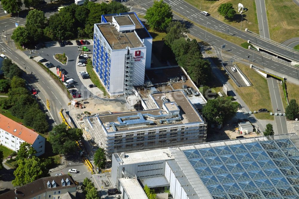 Luftaufnahme Wolfsburg - Baustelle an der Hotelanlage Leonardo Hotel Wolfsburg City Center im Bundesland Niedersachsen, Deutschland