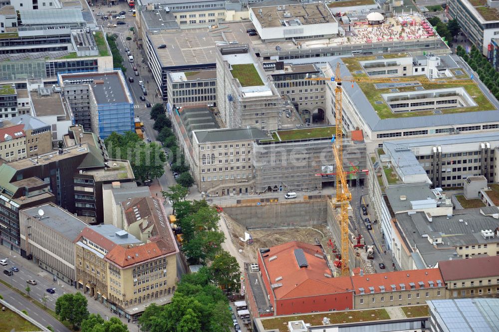 Luftaufnahme Stuttgart - Baustelle eines Hotelneubaus in der Lautenschlagerstraße in Stuttgart