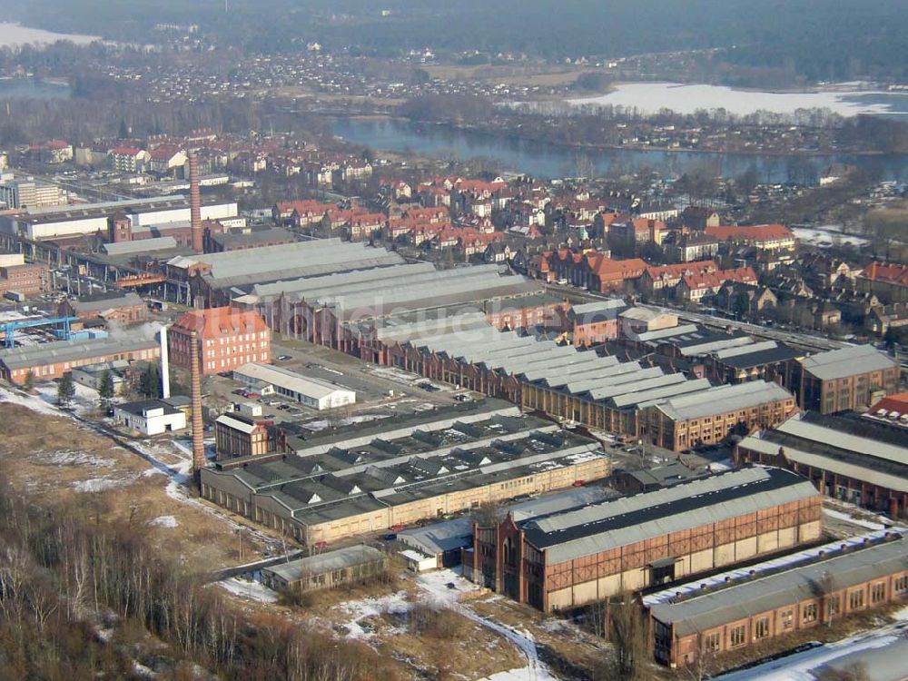 Wildau/Brandenburg von oben - Baustelle im Industriegebiet Wildau am südlichen Berliner Ring im Bundesland Brandenburg Pilot: Grahn