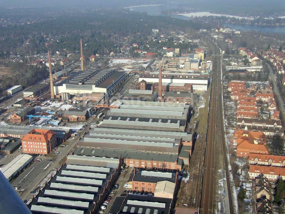 Wildau/Brandenburg aus der Vogelperspektive: Baustelle im Industriegebiet Wildau am südlichen Berliner Ring im Bundesland Brandenburg Pilot: Grahn