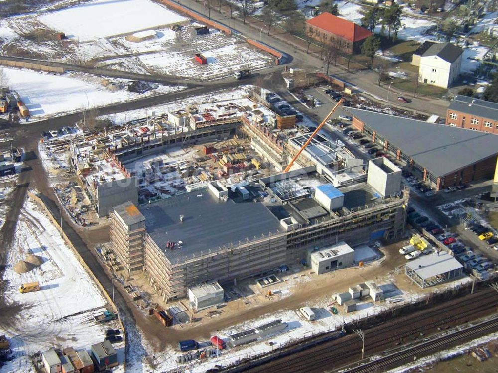 Luftaufnahme Wildau/Brandenburg - Baustelle im Industriegebiet Wildau am südlichen Berliner Ring im Bundesland Brandenburg Pilot: Grahn