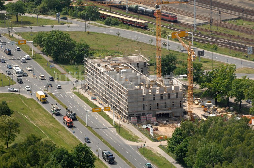 Luftbild Schönefeld - Baustelle für das InterCityHotel Berlin-Brandenburg Airport in Schönefeld im Landkreis Dahme-Spree