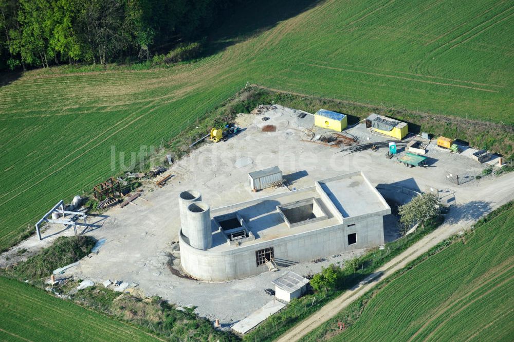 Luftaufnahme Jena - Baustelle Jagdbergtunnel Autobahnverlegung Europastrasse E40 A4 bei Jena