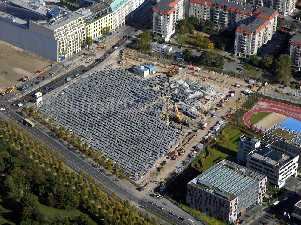 Luftbild Berlin - Baustelle Jüdisches Ehrendenkmal