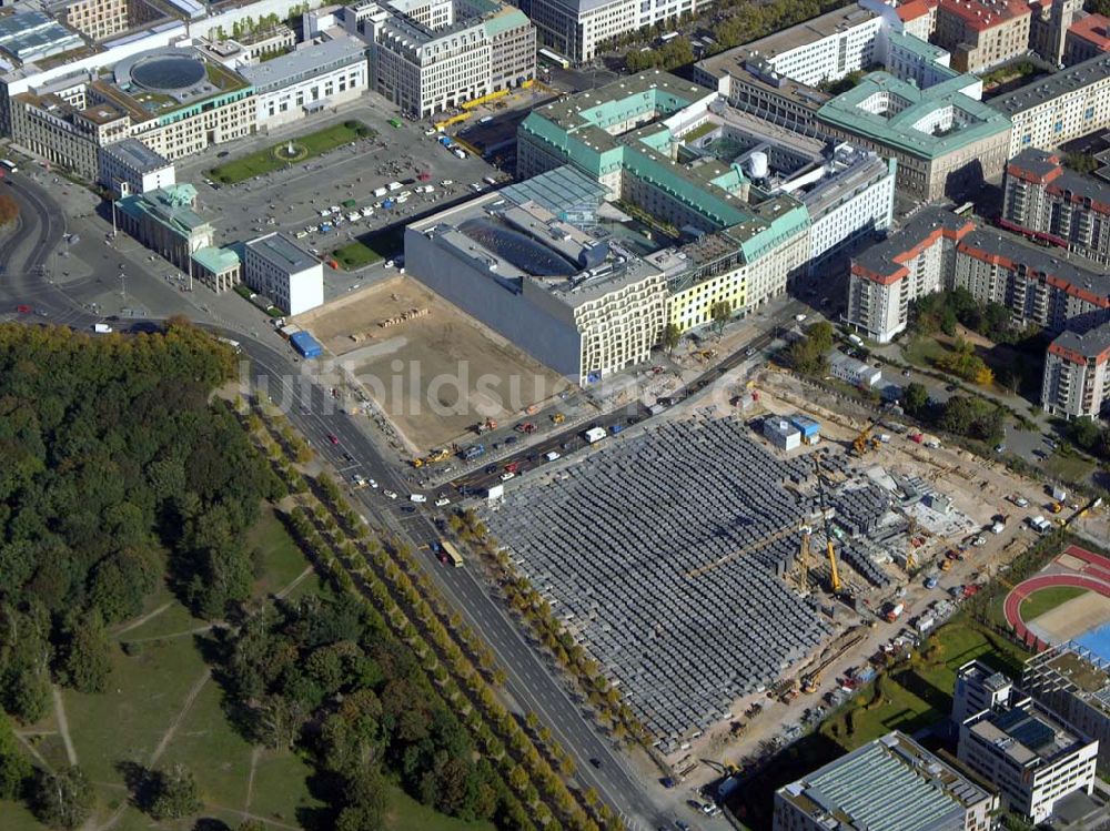 Luftaufnahme Berlin - Baustelle Jüdisches Ehrendenkmal