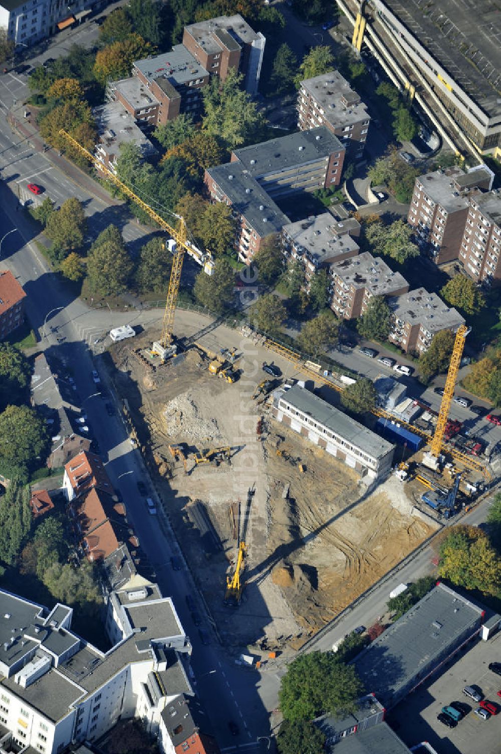 Luftaufnahme Hamburg - Baustelle des Jessenquartier in Hamburger Stadtteil Altona von Hamburg