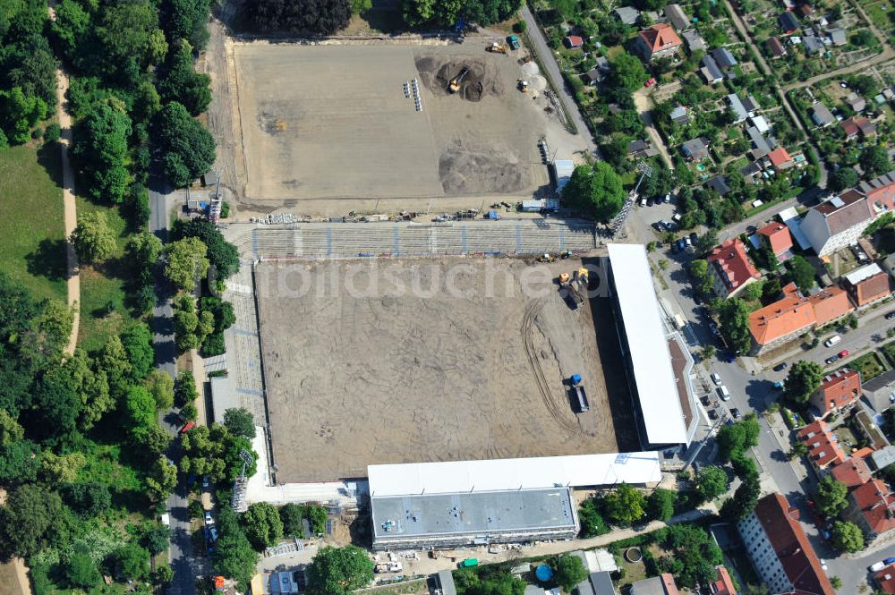 Luftaufnahme Potsdam Babelsberg - Baustelle Karl-Liebknecht-Stadion in Potsdam-Babelsberg