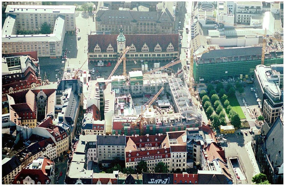 Luftbild Leipzig - Baustelle Kaufhaus Bräuninger