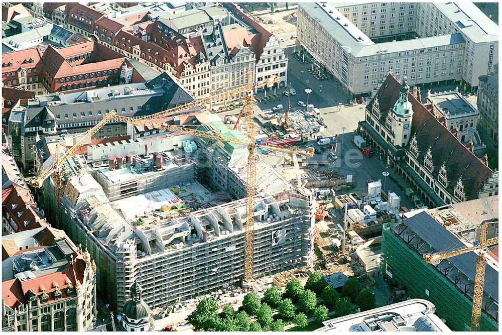 Leipzig von oben - Baustelle Kaufhaus Bräuninger