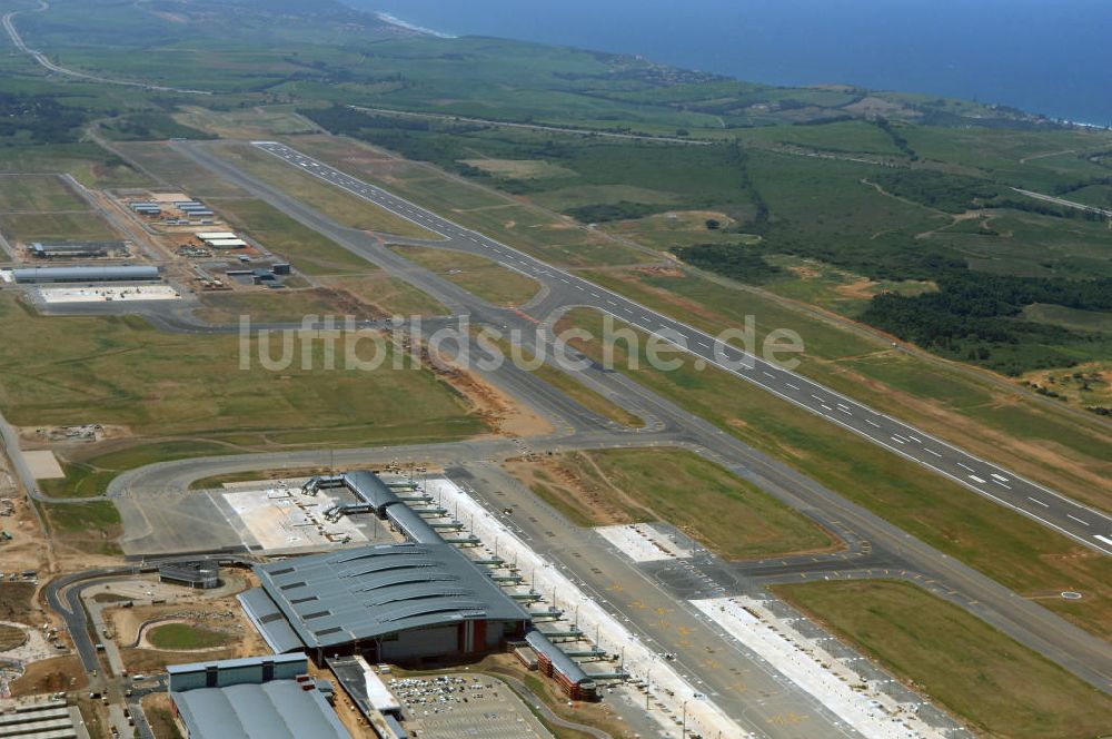 Luftaufnahme La Mercy - Baustelle King Shaka International Airport - Construction Field Airport La Mercy