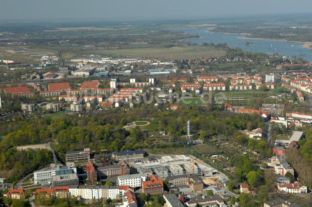 Luftaufnahme Brandenburg - Baustelle Klinikum / clinic Brandenburg